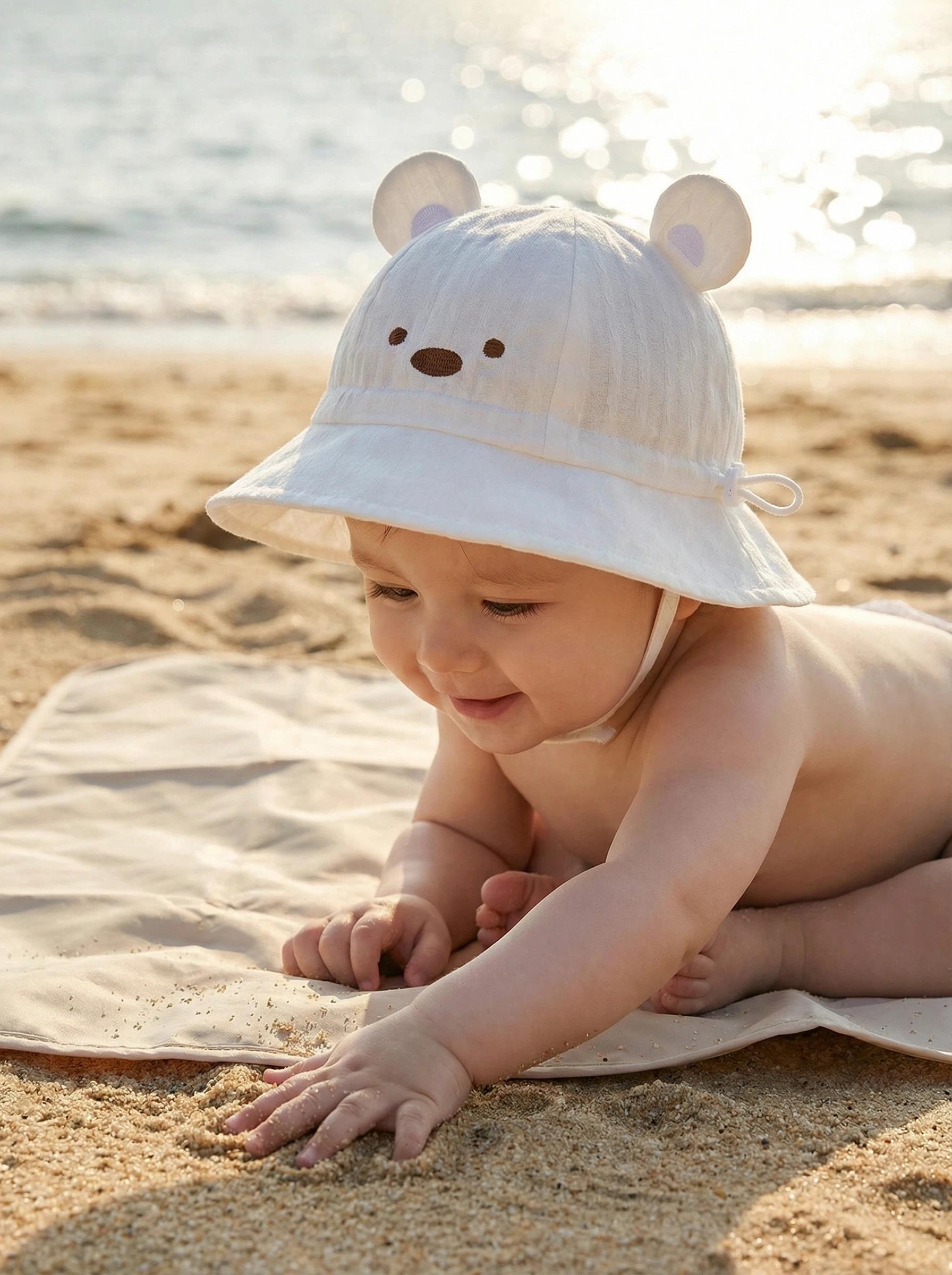 

Baby hats, spring and autumn baby sun hats, summer thin fisherman hats for younger babies, baby girls and infants, summer 0-18M білий