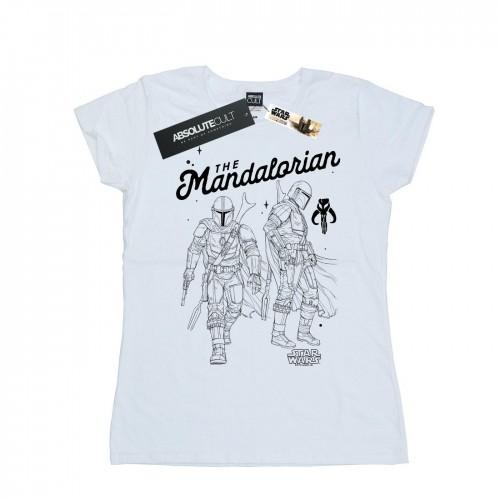 

Star Wars Womens/Ladies The Mandalorian Hunter Profile Cotton T-Shirt білий