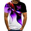Summer hot selling 3D camouflage line printed men's sports and leisure round neck short sleeved T-shirt