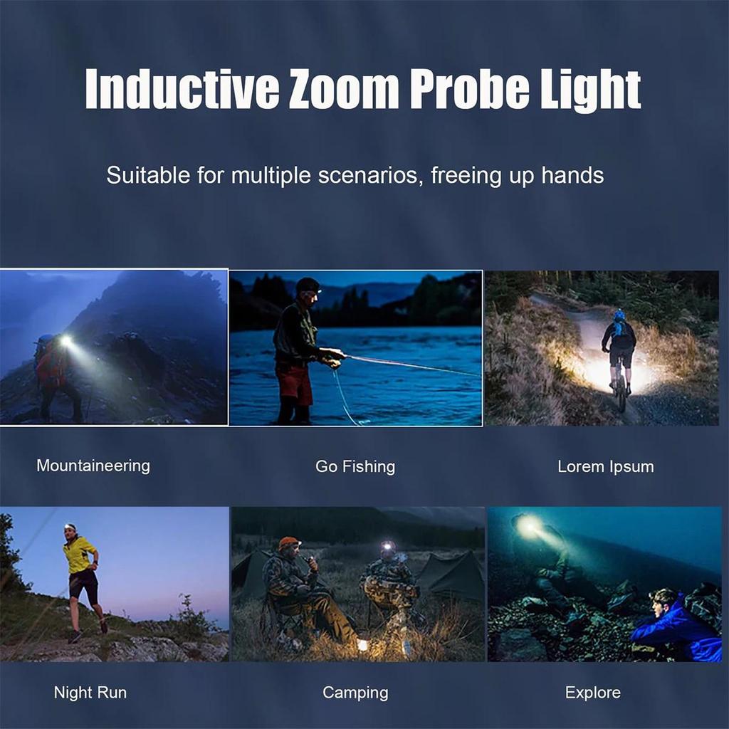 Rechargeable 5 Modes Led Cob Headlamp Usb Work Multifunctional Outdoor Working Lights Camping Headlights Portable Headlight Head