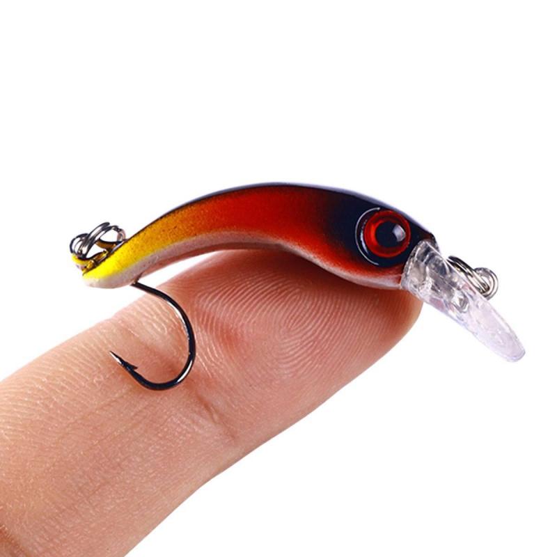8PCS Bow-Shaped Minnow Micro-Lure 4CM-1.5GBait with Single Hook White Striped New Fishing Model Artifi
