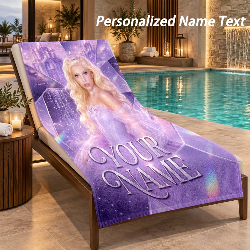 Lady Gaga Custom Name Beach Towel Large Soft Towel for Indoor Bathroom Outdoor Beach