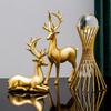 Deer statue standing and sitting resin sculpture reindeer statue decoration deer decoration home entrance desktop decoration
