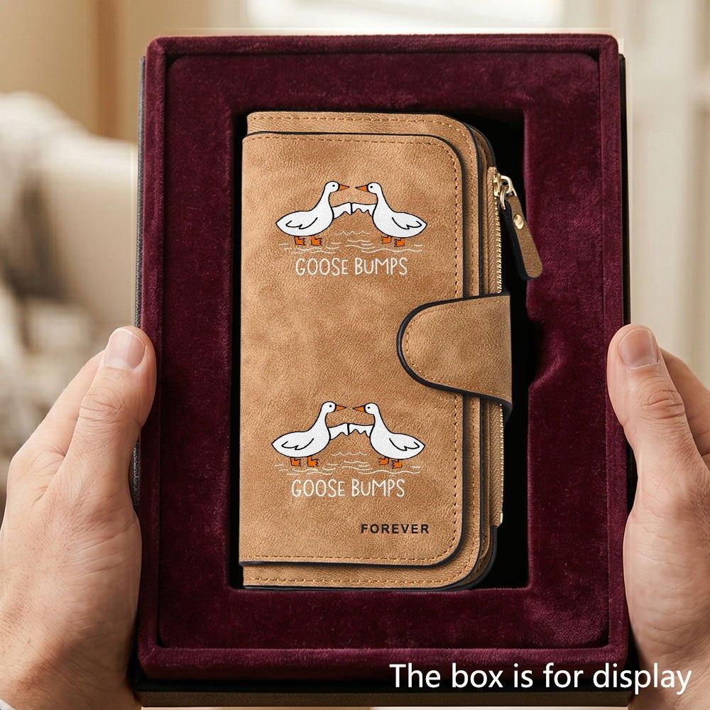 Cute goose design men's large-capacity wallet with business card slot and cash pocket, suitable for formal occasions and office use, a gift for