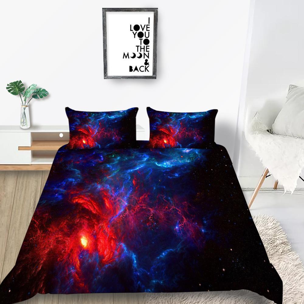 Home Textiles Kids Bedding Set 3D Star Sky Printing Bedclothes Bedroom Decor Microfiber Soft Quilt Cover  Breathable