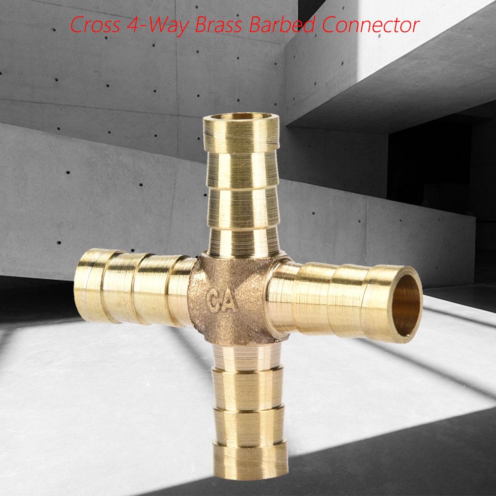 

5 шт. Латунный крестовой 4-ходовой штуцер для шланга, елочный соединитель, воздух, вода, масло, газ, топливо 681012 мм