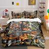 Autumn Camouflage Outdoor Gear Set kid's and adults' bedroom decor, Exquisite three-piece bedding set gift