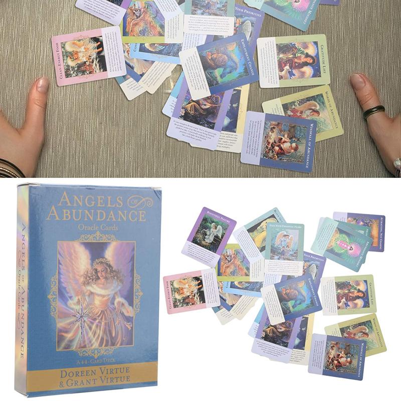 Angels Of Abundance Oracle Cards Full English 44 Cards Deck Tarot Mysterious Divination Family Friend Party Board Game