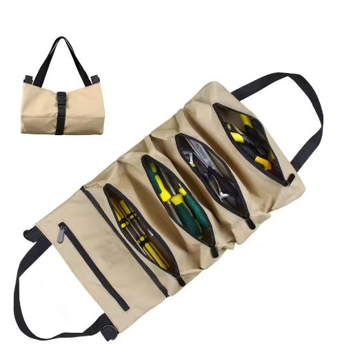 Mehrzweck-Werkzeugtasche, hochwertige professionelle Hardware-Werkzeugtasche mit mehreren Taschen, aufrollbar, tragbare kleine Werkzeug-Organizer-Tasche