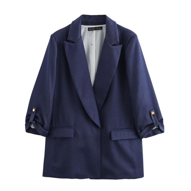 

Летний женский пиджак-кардиган из смесового льна - Европейский и американский стиль Extra Small