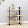 VidaXL 3-Tier Bookcase 100x30x105 Cm Solid Pine Wood