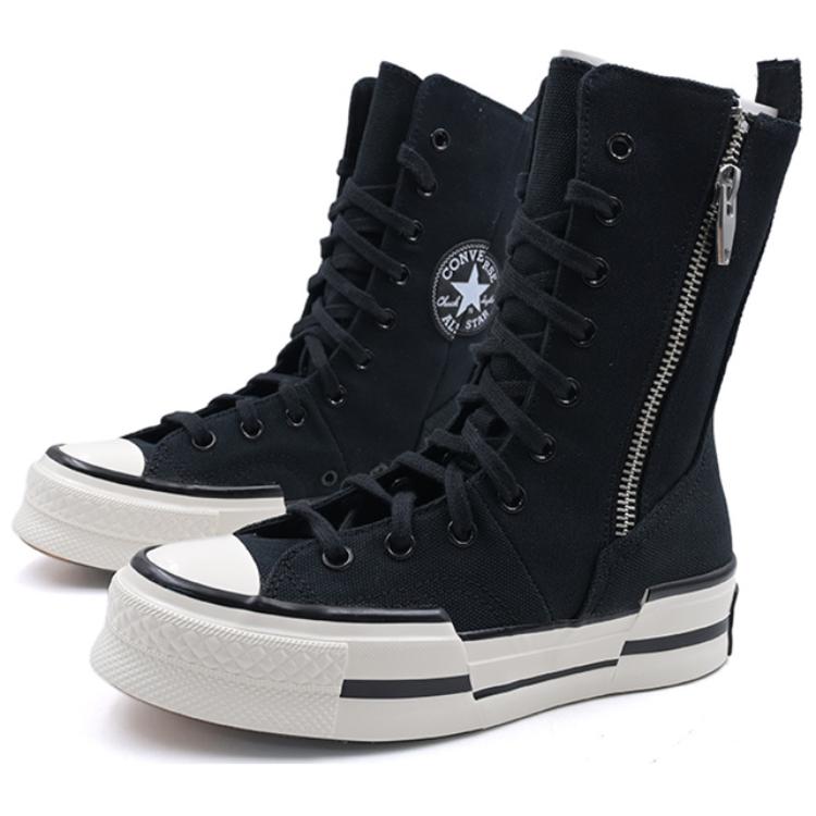 Converse Chuck 70 Plus Comfortable Versatile High-top Canvas Shoes Unisex Black and White