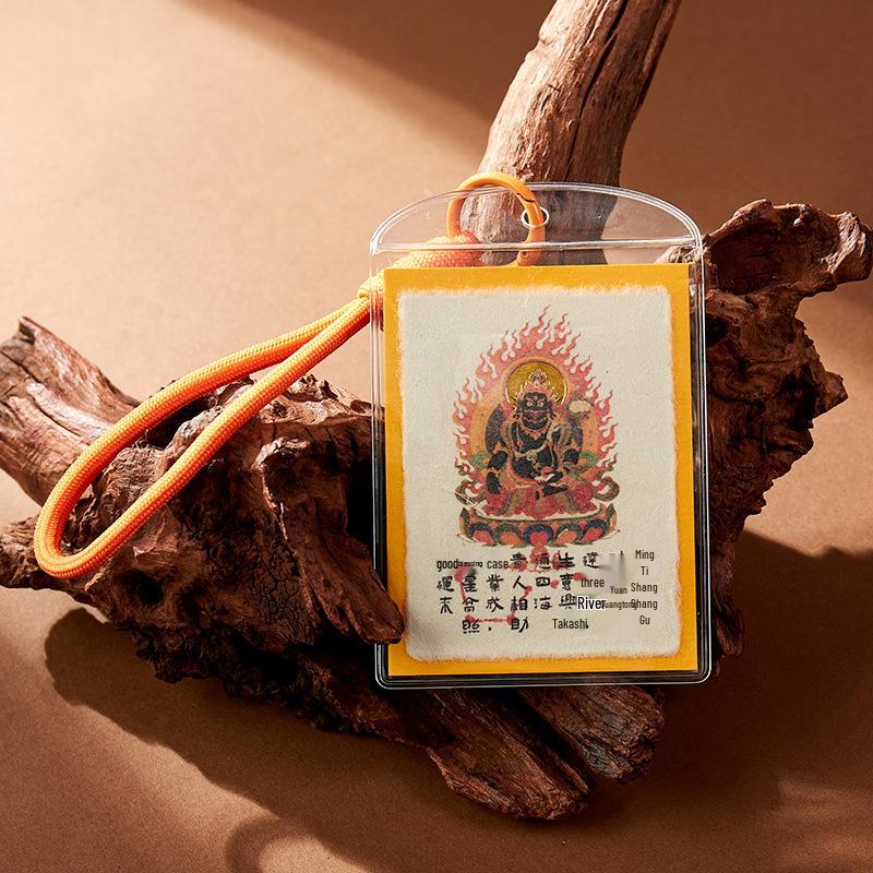 Taoist Wealth Talisman: Zhao Gongming, Wutai Manjushri, Guanyin, and Wenchang Hand-painted Yellow Hang (Earth)