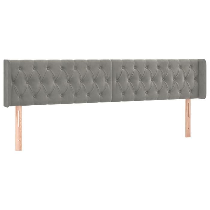VidaXL Headboard with Ears Light Grey 203x16x78-88 Cm Velvet3119170