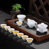 Set da Tè Kung Fu, Tazza da Tè in Ceramica, Set in Porcellana Bianca, Tazza da Tè Blu e Bianca, Coperchio, Ciotola, Set da Tè
