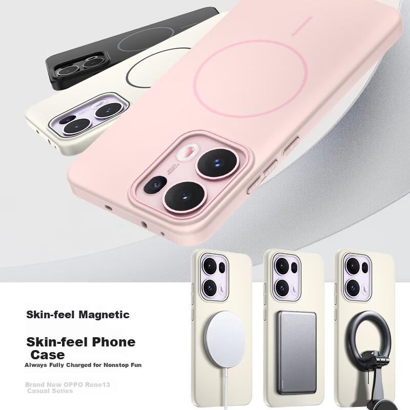 KEKLLE Funda para OPPO Reno13 Pro Carga Magnética MagSafe Cubierta Protectora Mate a Prueba de Golpes Color Piedra Pico