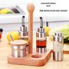 Yingbai Modern 5-Piece Seasoning Jar Set with Square Wooden Base