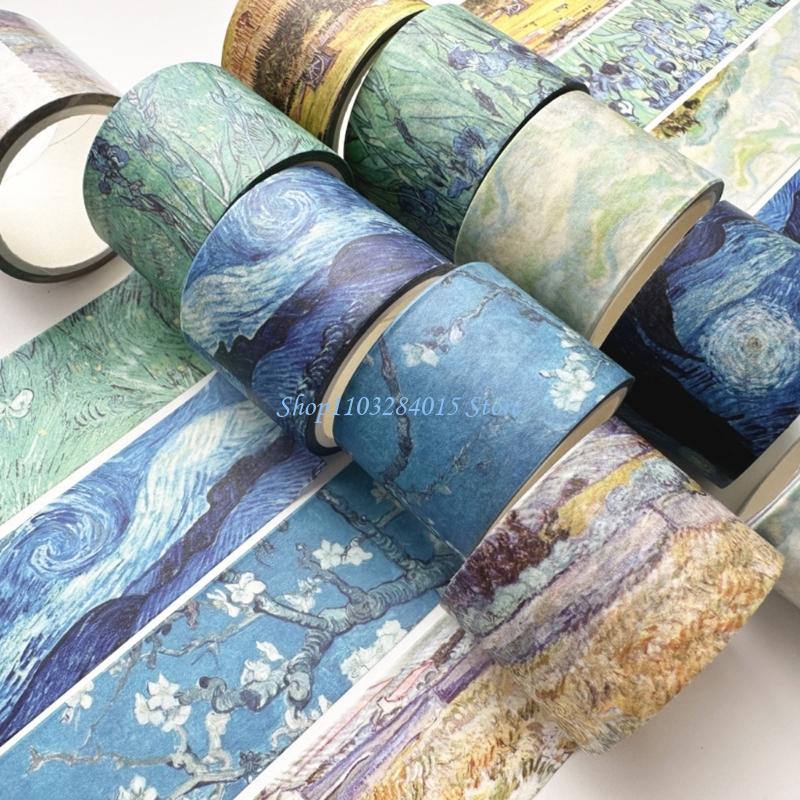 R6FF Vintage Craft Tape for Craft 30mm Oil Painting Decorative Tape for Scrapbooking