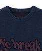 STANDARDERROR 87-Stan191 Art Lettering Oversized Jacquard Knit Navy
