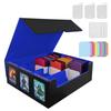 Amonel Deck Trading Card PU Large 3 24 Dividers with Compatible with and Other Card Games with Blue 3 Case, Case, Leather, 3-Column Storage, 2100+