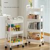 1pcs Portability Rolling High-capacity Storage Cart Snacks Organizer Multi-Layer Bookshelf Kitchen Bathroom Movable Organizer