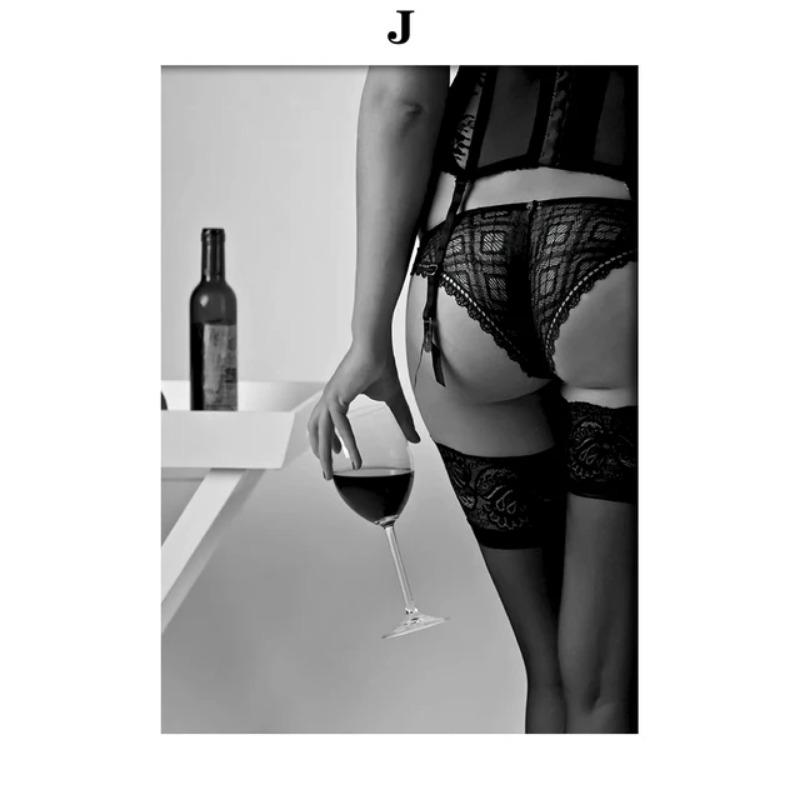 

Элегантное Ретро Модное Настенное Искусство Холст Красота Танцующие Ноги Красное Вино Черно-Белый Скандинавский Постер для Декора Комнаты 21cm×30cm NoFrame