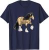 Buckskin Dun Gypsy Vanner Irish Cob Draft Horse Graphic T-Shirt Soft Cotton Casual Crew Neck Tee