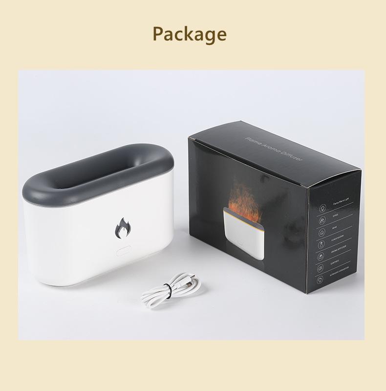 Flame Aroma Diffuser Humidifier with Night Light - Ideal Creative Gift for Home, Bedroom, Family, and Friends.