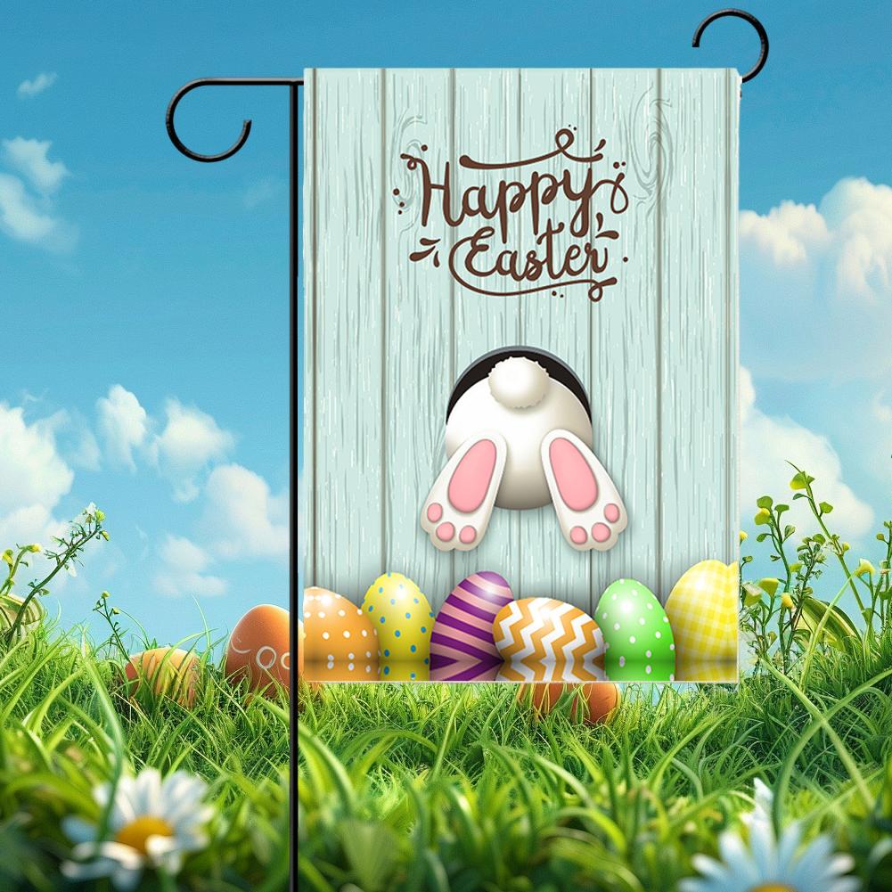 Easter Garden Flags Linen Vertical Garden Flag Cute Garden Flag Decorative Spring Yard Flag Outdoor Yard Patio Lawn Decor