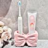 Bowknot Ceramic Toothbrush Holder for Home and Bathroom Countertop Bowknot Decoration