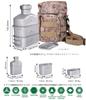 Boundless Voyage Titanium Military Canteen Titanium Canteen Meal Cooker Set Mess Kit Matte 3 Piece Set (400ml+750ml+1100ml Ti2049C)