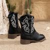 Autumn and Winter Western Cowboy Boots Embroidery Thick Heel Round Head Thick-soled Medium Boots Mongolian Women's Boots