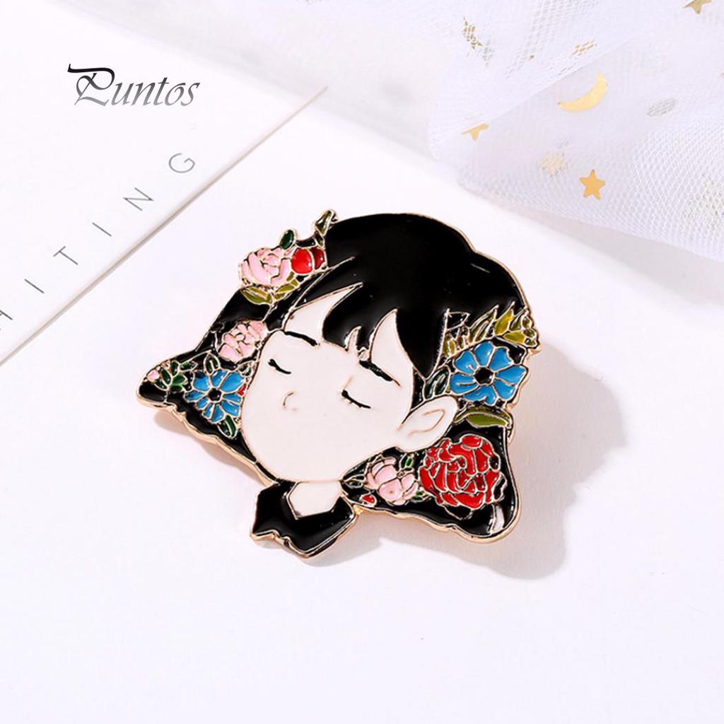 Buy Cartoon Girl Portrait Enamel Brooch Pin Jeans Coat Shawl Jewelry ...
