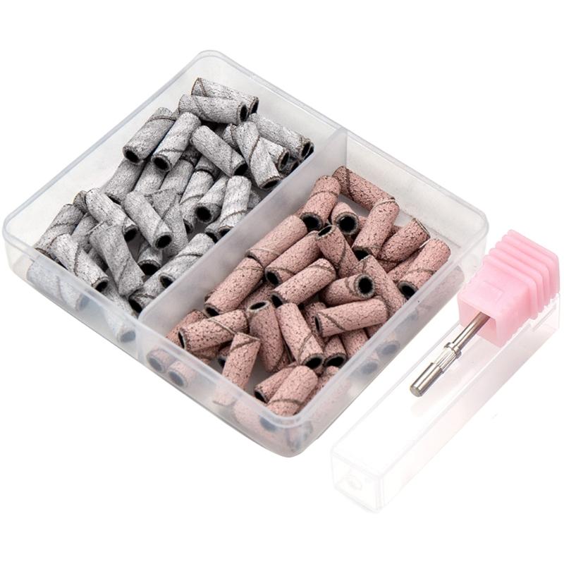 Small Sanding Bands for Nails Drill Nail Sanding Drill Bits Set 80/120/150/180/240 Grits Nail Sanding File for Nail