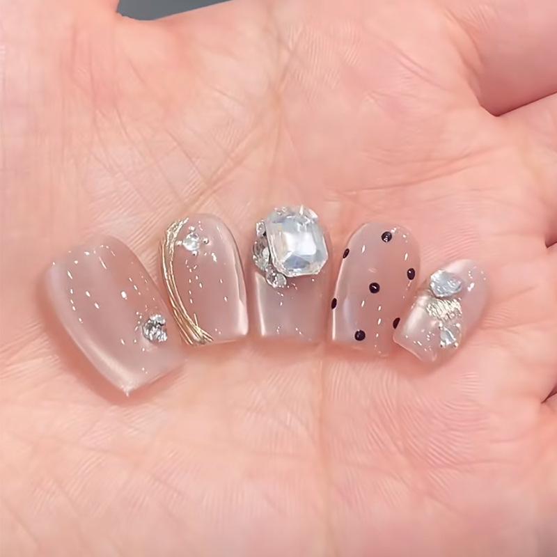Verlaufende Bernstein-Goldfolie Abnehmbare Nagelsticker - Herbst/Winter-Kollektion