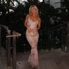 Women Summer Vacation Casual Print Spaghetti Strap Slim Fit Sexy Long Dress