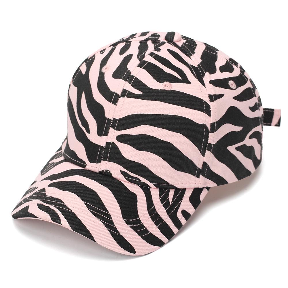 Fashion Hat Zebra pattern baseball cap female Korean version trend casual curved brim sun hat Internet celebrity cap