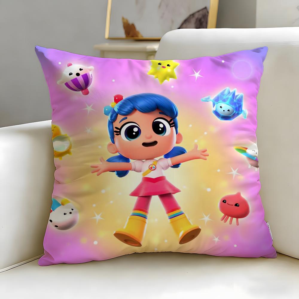 cartoon True and the Rainbow Kingdom Cushion Cover Soft & Easy-Wash Pillow Case – Versatile for Couch, Bed, Travel and Office