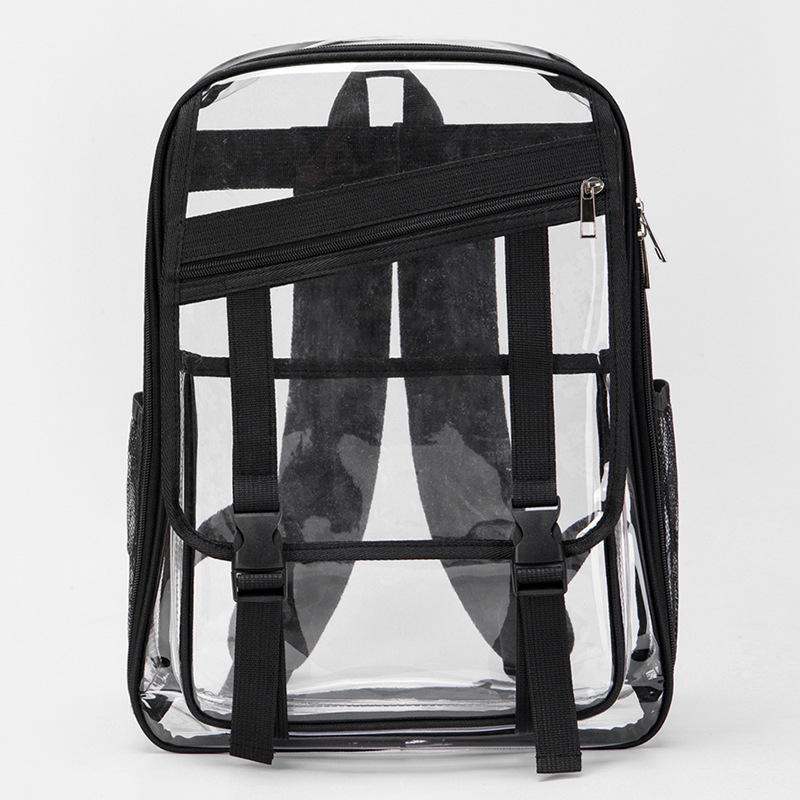 Schoolbag transparent backpack male junior high school student PVC schoolbag female 1011 new large-capacity anti-splashing backpack