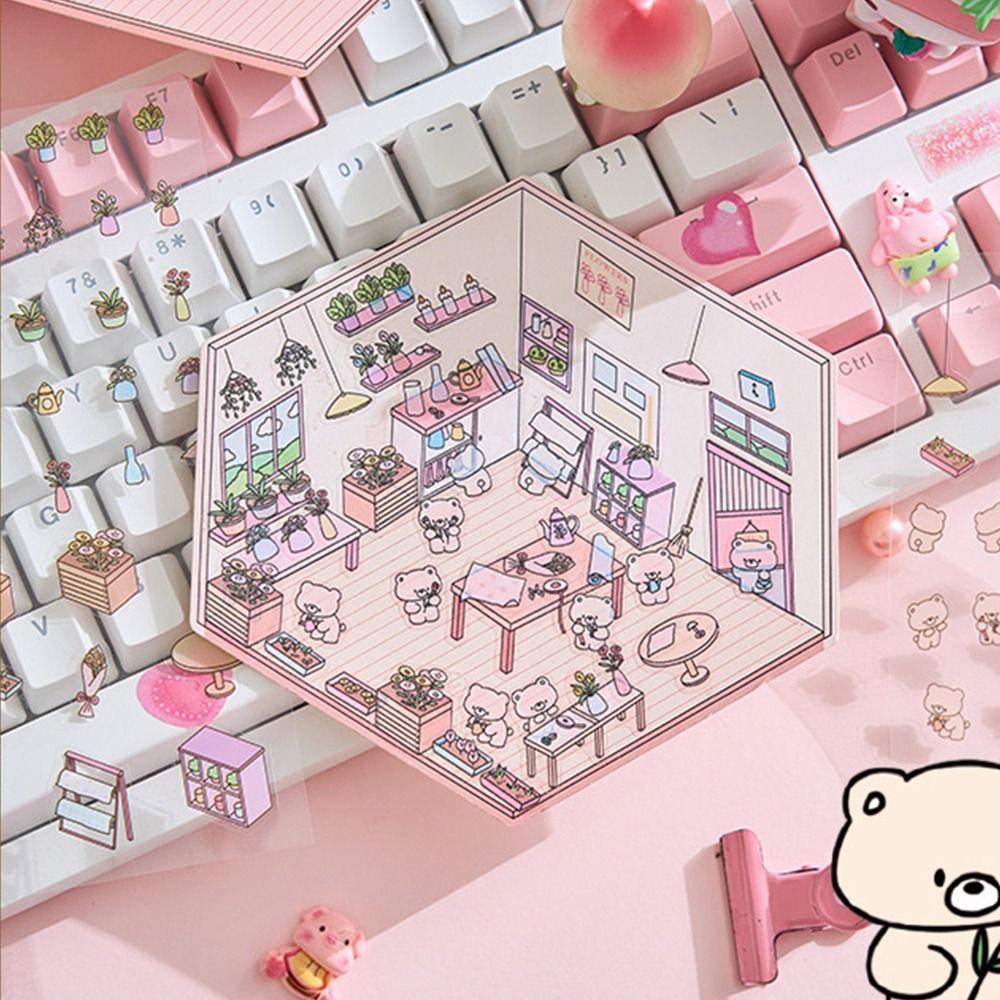 Decorative Visual Stacking Sticker DIY Landscape Notebook Sticker Miniature Scene 3D Stickers