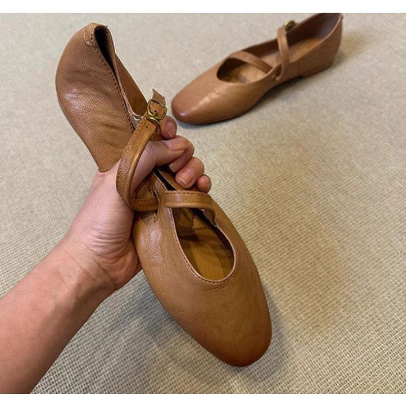 Mode Neue Flache Schuhe Mary Jane Schuhe Damen Retro Sohle Leder Ballett Frühling Trend Kleid Elegante Schuhe Lässig Flach Komfort Zapatos Mujer
