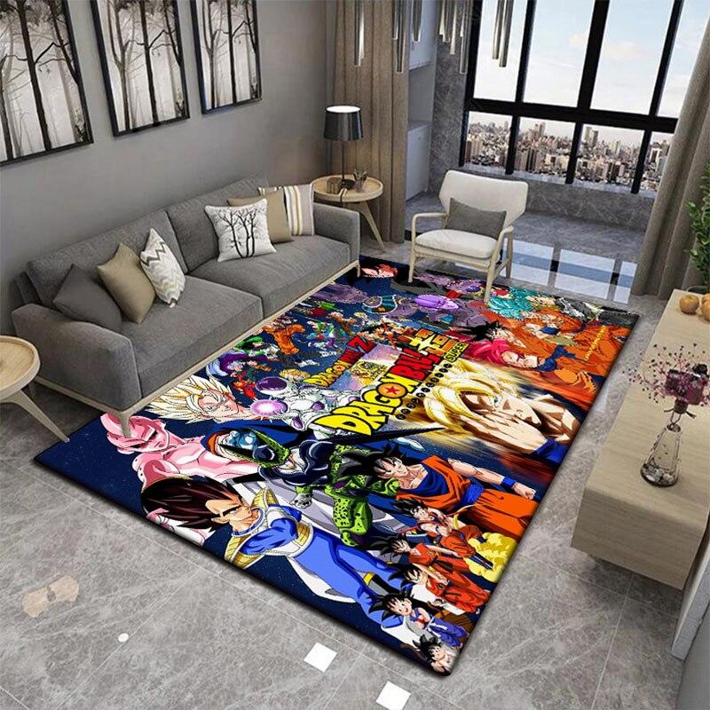 Novedosa y suave alfombra cuadrada de dibujos animados japoneses de Son-Goku para sala de estar, felpudo para cocina y baño, alfombra antideslizante multifunción.