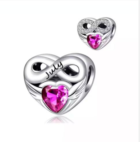 Brand New Copper Metal 12 Month Colorful Birthday Stone Charm Bead Component Bead Components Compatible With European Bracelet High Quality Fine