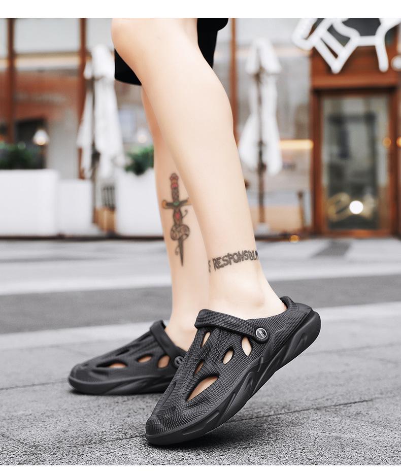 Men's Trendy Summer Coconut Hole Sandals: Outdoor Hollow Beach Slippers