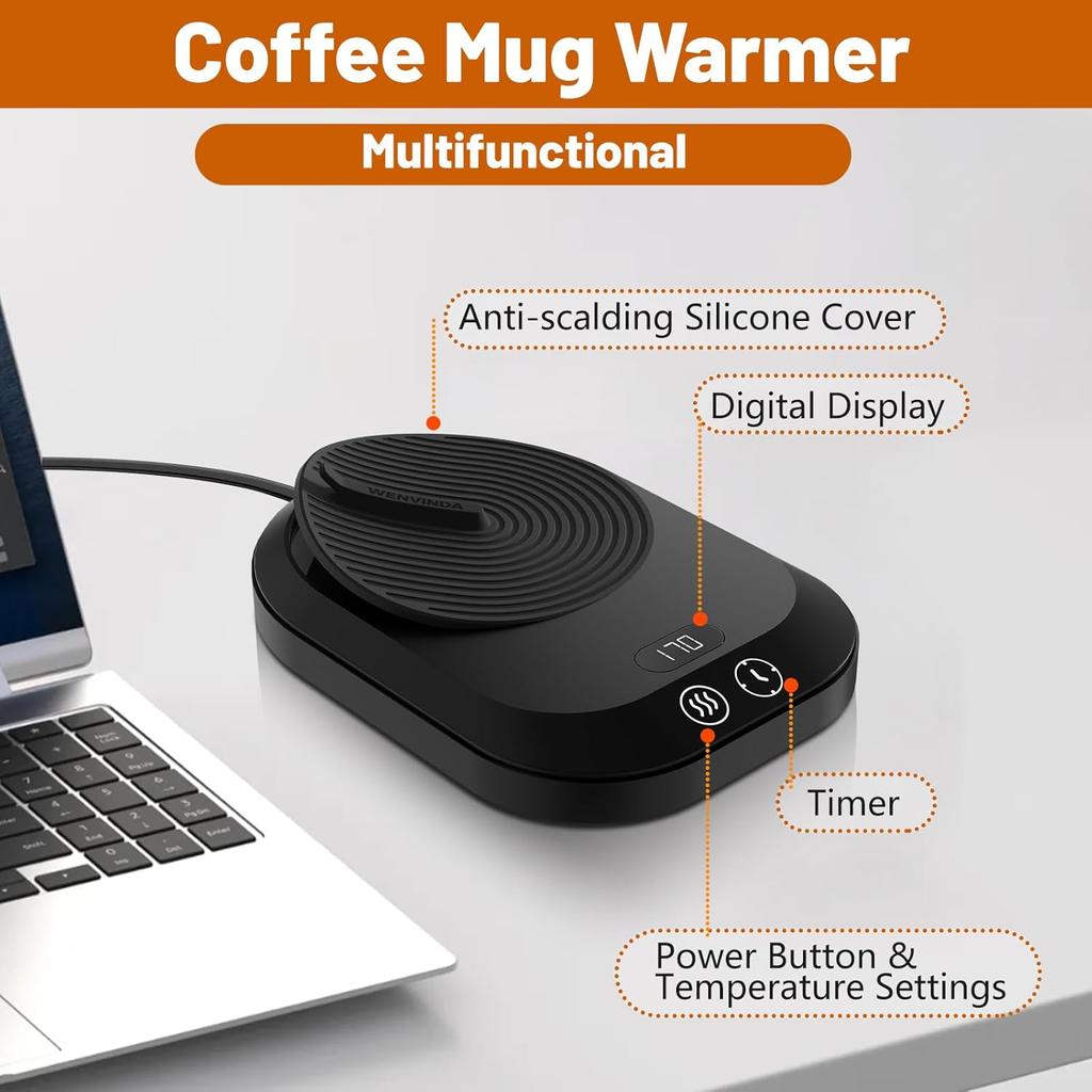 Mug Warmer,Coffee Mug Warmer for Office Use or Candle Warming,Coffee Warmer with 3 Temperature Control,Mug Warmer for Desk with Auto Shut Off,Cup