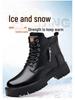 Men's Winter High-Top Cotton Snow Boots with Warm Velvet - Casual Leather Martin Boots
