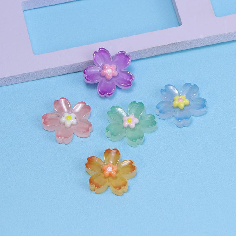 Transparent Cherry Blossom Gradient Resin Phone Case DIY Materials