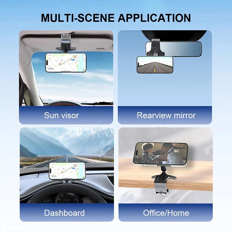 Magnetic Car Phone Holder 360° Rotation Magnetic Phone Stand Adjustable Portable Car Mount For Car Sun Visor Rearview Mirror