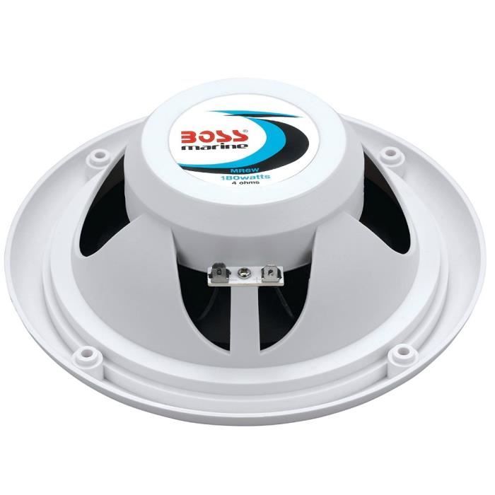 2 Haut-parleurs BOSS AUDIO SYSTEMS MR6W 6,5" 16,50 Cm 90 Watt Rms 180 Watt Max Étanche, Par Paire + 5 Sticker Cadeau