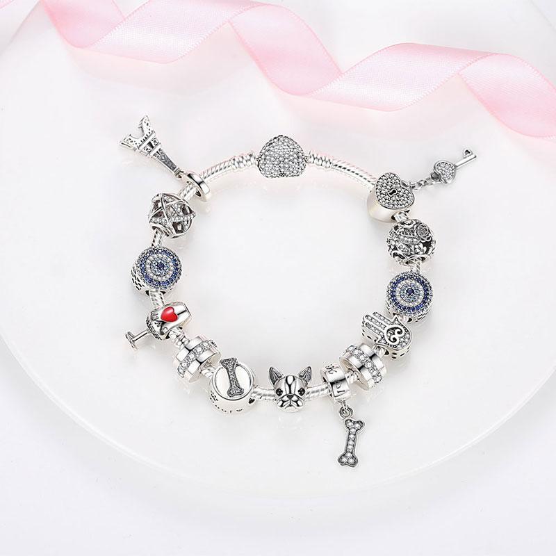 Travel Eiffel Authentic 925 Sterling Silver Tower Dangle Charm Pendant Fit Original Fashion Bracelet DIY Jewelry Making Gift